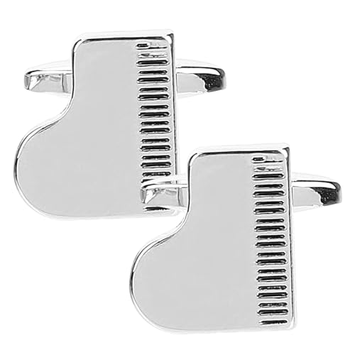 Healvian Manschettenknöpfe Herren Piano Design Poliert Komfortabel Vielseitig für Hemd Anzug Hochzeit Business Weiß Kreative Schmuckaccessoires von Healvian