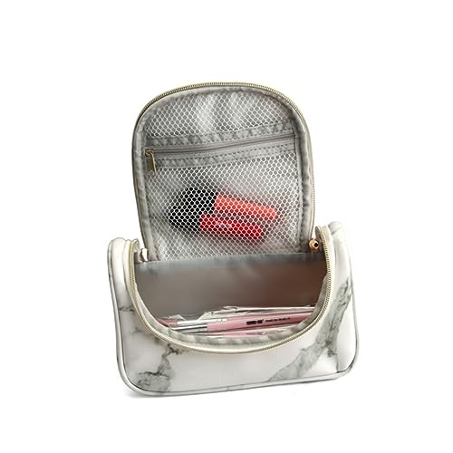 Healvian Marble Cosmetic Bag für Damen Wasserdichter Tragbarer Make Up Organizer mit Reißverschluss für Reisen und Alltag Stilvoller Toiletry Bag Weiß Healvian Marble Cosmetic Bag für Damen Wasserdichter Tragbarer Make Up Organizer mit Reißverschluss für Reisen und Alltag Stilvoller Toiletry Bag Weiß von Healvian