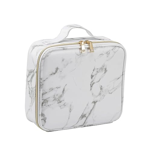 Healvian Marbling Kosmetiktasche Weiß Klein Handlich Reise Make Up Tasche Tragbar Outdoor Schminktasche Organizer Leicht Und Robust Für Kosmetik Zubehör Camping von Healvian
