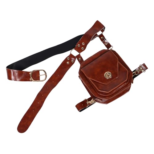 Healvian Medieval Waist Bag Renaissance Belt Pouch Vintage PU Kunstleder Gürteltasche Steampunk Piraten Hüfttasche für Halloween Cosplay Festival und Mittelalterliche Kostüm Accessoires von Healvian