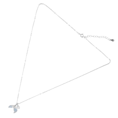 Healvian Meerjungfrau Anhänger Halskette Silber Clavicle Chain für Damen Stilvolles Schmuckstück für als von Healvian