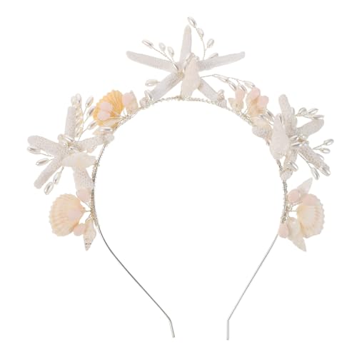 Healvian Meerjungfrau-Stirnband: Meerjungfrau-Tiara-Krone – Braut-Kopfschmuck aus Seestern-Muschelperlen – Muschel-Haarschmuck für Frauen und Mädchen, Strandhochzeit, Sommerparty Healvian Meerjungfrau-Stirnband: Meerjungfrau-Tiara-Krone – Braut-Kopfschmuck aus Seestern-Muschelperlen – Muschel-Haarschmuck für Frauen und Mädchen, Strandhochzeit, Sommerparty von Healvian