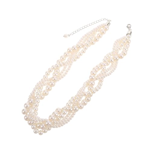 Healvian Mehrlagige Französische Halskette mit Künstlichen Perlen Schlüsselbein Design Vintage Statement Schmuck für Damen Eleganter Retro Look Vielseitig für Formelle und Anlässe von Healvian