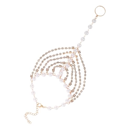 Healvian Kunstperlen-fußkette Mit Zehenring Für Damen Mehrlagiges Fußkettchen Mit Strasssteinen Fußschmuck Für Hochzeit Und Partys Schuhkette Aus Hautfreundlichen Materialien von Healvian