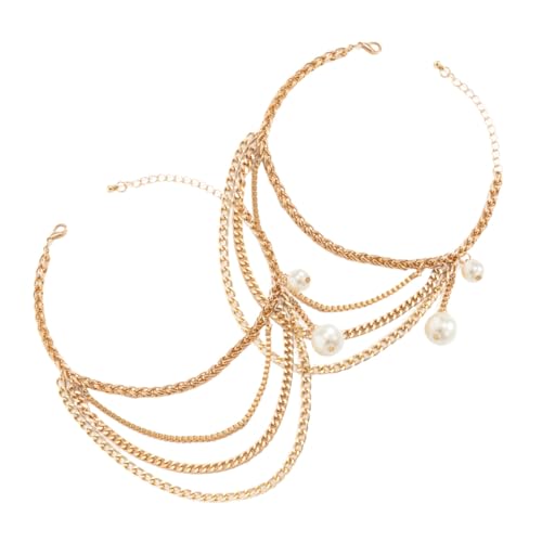 Healvian Mehrlagige Metall Fußkette mit Quasten für Damen Auffällige Schuhkette für Boots Modischer Schuhschmuck Langlebige Glänzende Dekoration für Alltag und Partys von Healvian