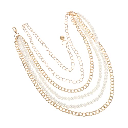 Healvian Mehrschichtige Perlen Taillenkette Damen Hüftkette Boho Stil Metallgürtel Punk Design Modisch für Freizeit und Festliche Anlässe von Healvian