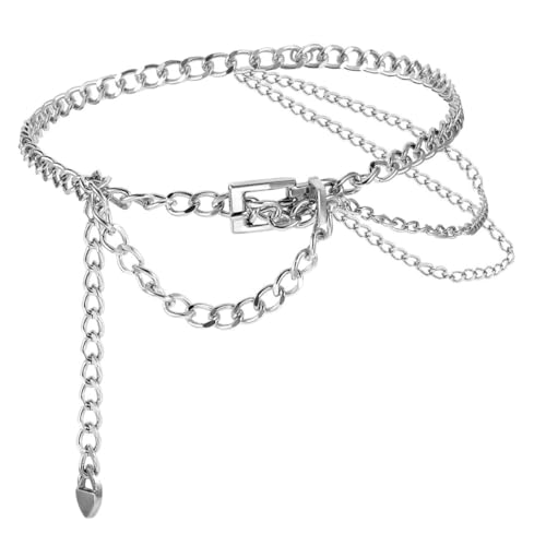 Healvian Mehrschichtiger Taillenkettengürtel für Damen mit Herzanhänger Verstellbarer Metallgürtel als Modisches Accessoire für Kleider Jeans und Vielseitige Outfits von Healvian