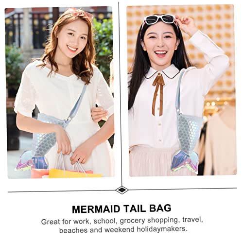 Healvian Mermaid Tail Umhängetasche Für Mädchen Crossbody Bag Farbverlauf Blau Leicht Tragbar Für Schule Freizeit Und Partys von Healvian