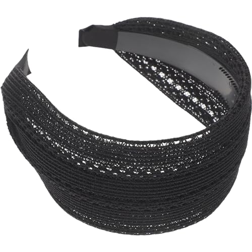 Healvian Mesh Breites Stirnband Damen Breites Stirnband Modisches Ästhetisches Haarband Mädchen Brauthaar Haarschmuck Kopfschmuck Party Make-Up Kopfhaar von Healvian