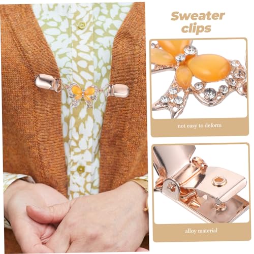 Healvian Metal Sweater Clip Damen Roségold Bow Schalclip Strickjackenverschluss Eleganter Pullover Clip für Kleidung und Tücher Praktischer und Dekorativer Leicht und Langlebig von Healvian