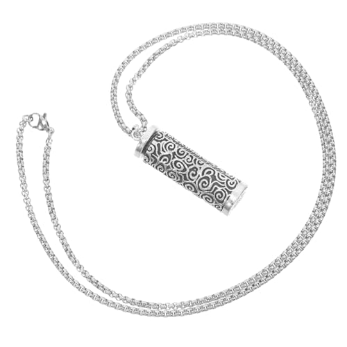 Healvian Metall Fläschchen Anhänger Halskette Gawu Box Design Hollow Behälter Schmuck für Damen Herren Reise Freundlich Aufbewahrung Persönlicher Gegenstände von Healvian