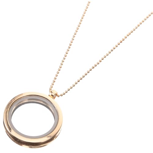 Healvian Metall Fotorahmen Anhänger Rund Vielseitig für Schmuckherstellung Leicht und Tragbar Kreatives Diy Zubehör für Halsketten und Bastelprojekte Charms Tablett Gold von Healvian