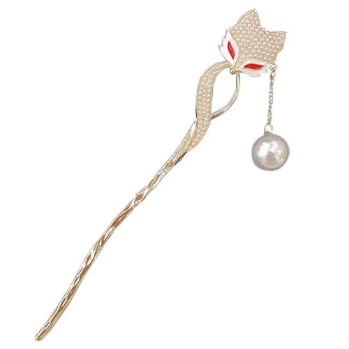 Healvian Metall Haarstab Damen Haarnadel Fox Design Langlebig Stabile Haargabel für Dutt Haarschmuck Accessoire Geeignet für Braut Frisuren und Alltag Rutschfest und Einfach zu Tragen von Healvian
