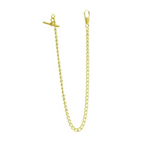 Healvian Metall-taschenuhrkette Im Vintage-Stil Mit T-bar-Schnalle Passend Für Jeans-gürtel Und Anzugwesten Für Männer Und Frauen Gold von Healvian