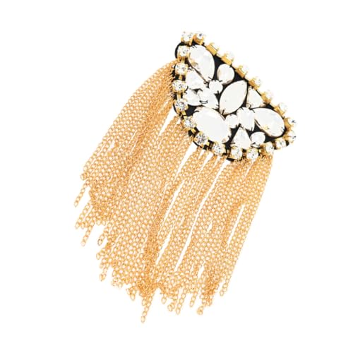 Healvian Metallic Strass Brosche mit Quaste Kreative Schulterklappe aus Langlebiger Modisches Kleidungszubehör für Anzüge Bühnenoutfits und Alltag Vielseitig Einsetzbare Anstecknadel von Healvian