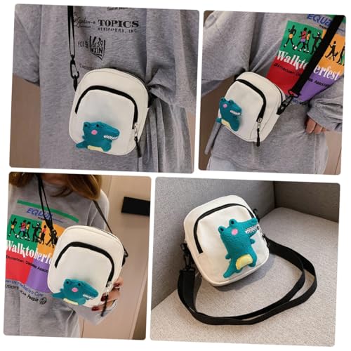 Healvian Mini Dinosaurier Schultertasche Damen Canvas Süße Kleine Umhängetasche mit Praktischem Stauraum für Handy Kosmetik Urlaub Alltag Modische Crossbody Tasche Leicht und Vielseitig von Healvian