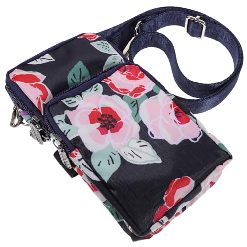 Healvian Umhänge Geldbeutel Mit Blumenmuster Kleine Umhängetasche Für Handy Tragbare Telefontasche Aus Robustem Nylon Vielseitige Aufbewahrungstasche Für Täglichen Gebrauch Und Reisen von Healvian