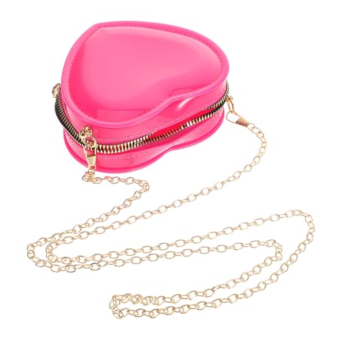 Healvian Mini Herzförmige Geldbörse mit Reißverschluss PVC Kleine Handtasche für Damen Mini Lippenstift Täschchen Münzbeutel für Alltag Reise Party von Healvian