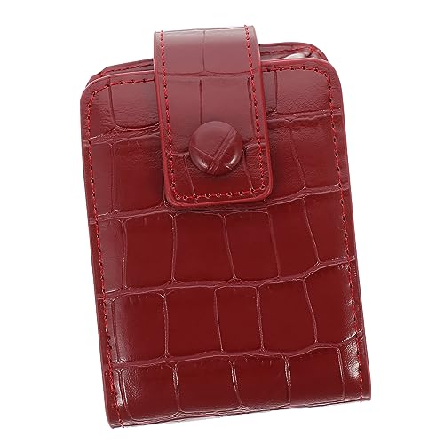 Healvian Mini Kosmetiktasche mit Spiegel Rote PU Lippenstift Halter im Alligator Print Stilvolle Makeup Organizer für Unterwegs für Damen und von Healvian