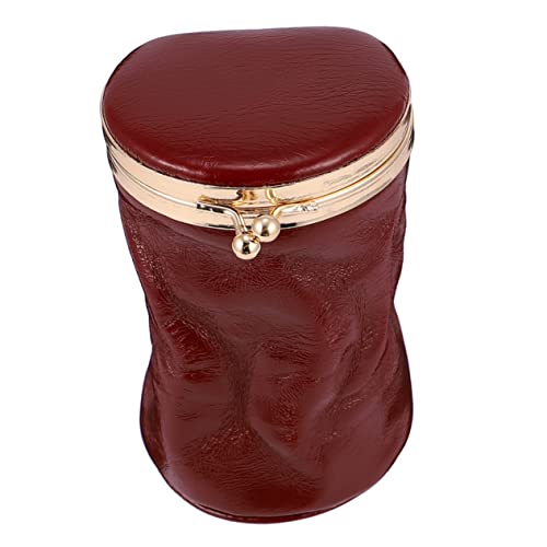 Healvian Kleiner Parfüm Aufbewahrungstasche Aus Leder Mit Spiegel Tragbare Make up Tasche Kleine Kosmetiktasche Für Reisen Modische Lippenstifttasche Für Damen Süße Retro von Healvian