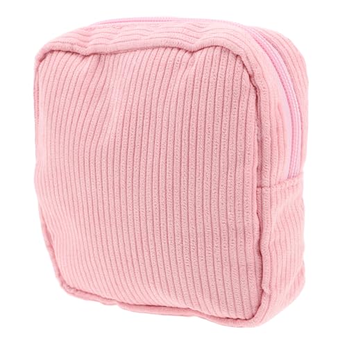 Healvian Mini Schminktasche Aus Cord Kleine Kosmetiktasche in Pure Handliche Aufbewahrung Für Make-up Münzen Hygienartikel Reisetasche Für Frauen von Healvian