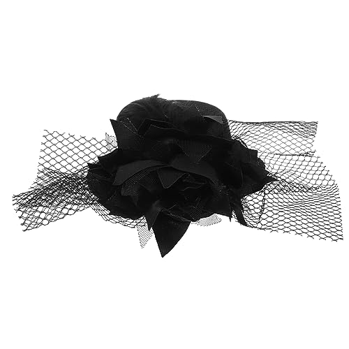 Healvian Mini Schwarz Hut Haarclip Mit Blumen Und Federn Punk Stil Fascinator Für Damen Einheitsgröße Elegantes Haarschmuck Für Partys Und Besondere Anlässe von Healvian