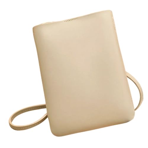 Healvian Mini Umhängetasche Damen Handytasche mit Knopf Verschluss Smartphone aus Robustem Material Kleine Geldbörse für Karten und Kleingeld Stilvoller Beutel in Cremeweiß für Alltag und von Healvian