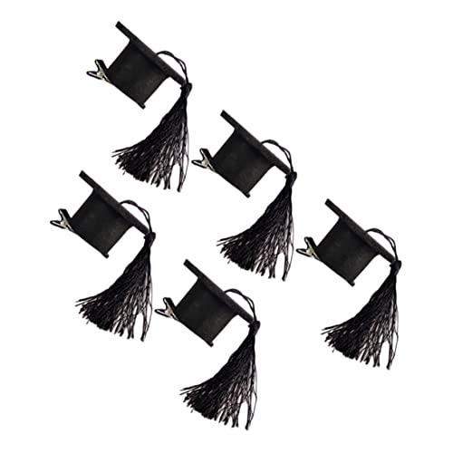 Healvian 5stücke Mini Doktorhut Haarspangen Mit Quaste Abschlussfeier Haarschmuck Für Erwachsene Und Mädchen Schwarze Doktorhaarnadeln Für Festliche Anlässe von Healvian