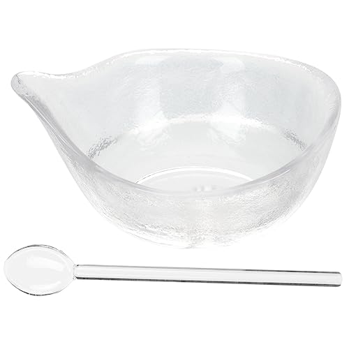 Healvian Mischschale für Gesichtsmaske mit Löffel Hochwertige Transparente Ätherische Öl Schale Kompakt Leicht für DIY Kosmetik Salon Zuhause und Reise von Healvian
