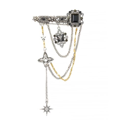 Healvian Mode Brosche Sechszackiger Stern Clip Eleganter Anstecker für Kleidung Taschen und Schals Vintage Design Hochwertiger und Langlebiger Brustpin für Damen und Herren von Healvian