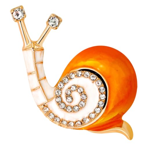 Healvian Moderne Schneckenbrosche aus Langlebiger Legierung Leichte Anstecknadel für Kleidung Rucksäcke und Hüte Modisches Accessoire für Damen und Dekorative Schmucknadel in Orange von Healvian