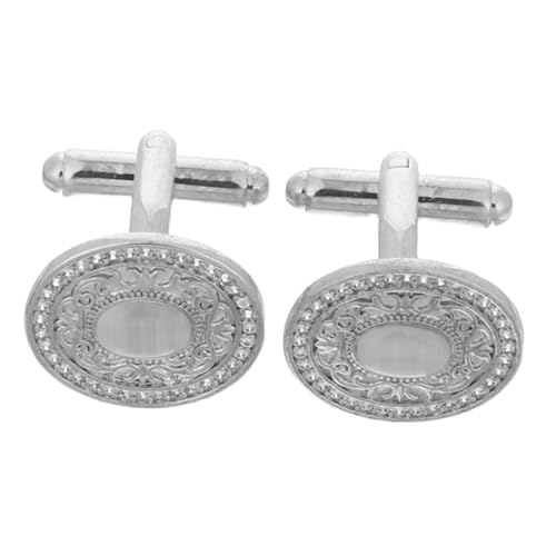 Healvian Modische Französische Manschettenknöpfe mit Kristallbesatz Runde Form Komfortables Design Stilvolle Herren-schmuck-accessoires für Businesshemden Vielseitig für Büro und Festliche von Healvian