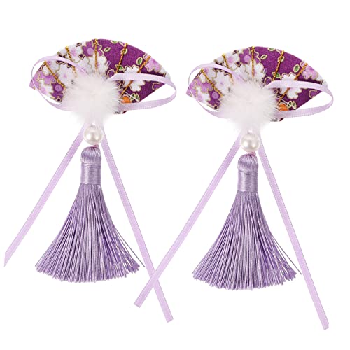 Healvian 1paar Year Fan Shape Tassels Hair Clips Für Junge Mädchen Farbenfrohe Haaraccessoires Für Feste Und Feiern Für Besondere Anlässe Und Partys von Healvian