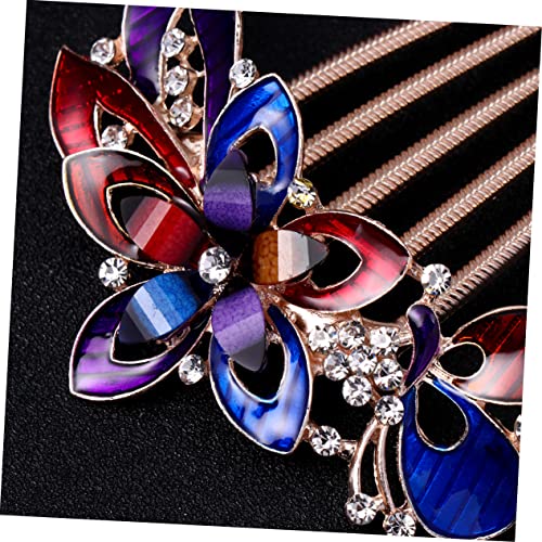 Healvian Haarkamm Mit Blumenmotiv Für Brautschmuck Hochzeitsschmuck Elegantes Kopfbedeckung-accessoire Haarschmuck Für Party Bunt von Healvian