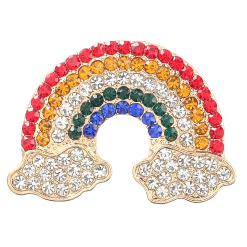 Healvian Modische Regenbogen brosche aus Legierung mit Strassstein Niedliche Anstecknadel für Kleidung Vielseitige Schmuck dekoration für Party Hochzeit und Alltag von Healvian