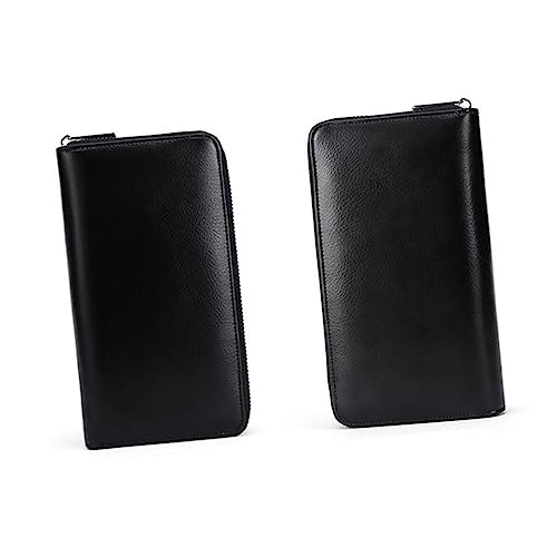 Healvian Multi Funktions Geldbörse mit RFID Schwarze Lange Klapp Clutch für Männer Kartenhalter Bargeldaufbewahrung für Partys Täglichen Gebrauch von Healvian