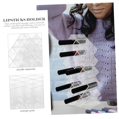 Healvian Multi Gitter Lippenstift Organizer aus Transparentem Acryl Stabiler Kosmetikhalter für Lippenstifte Make Up und Kosmetikwerkzeuge Praktischer Desktop Aufbewahrungsständer Fächer von Healvian