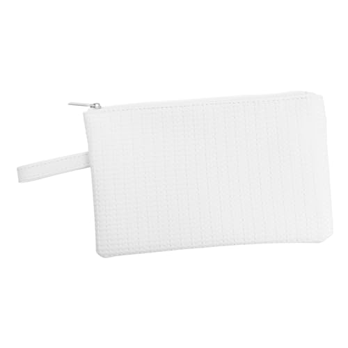 Healvian Multifunktionale Kosmetiktasche mit Reißverschluss Leichte Handtasche Damen Tragbare Make-up-Tasche Kleine Kulturbeutel für Handy und Kleingeld Praktische Clutch für Unterwegs Weiß von Healvian