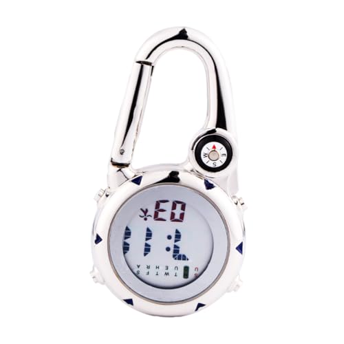 Healvian Multifunktionaler Edelstahl karabiner uhrclip für Klettern und Outdoor Stoßfest Praktisches Zubehör für Rucksack und Pflegepersonal Silberfarben von Healvian