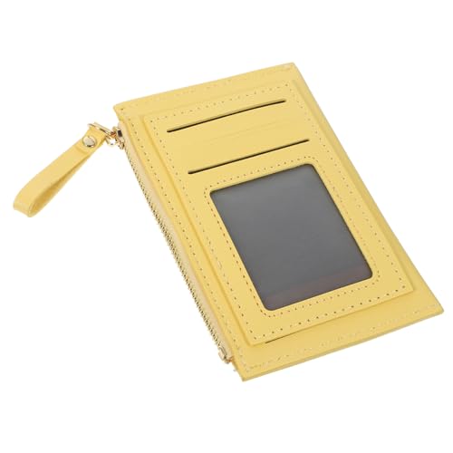 Healvian Multikard-Münzbeutel Mini-Geldbörse Tasche Münzen Schlüssel Ändern Geldbörse für Mädchen Portemonnaie süße Miniaturbalken für Damen Pu Gelb von Healvian