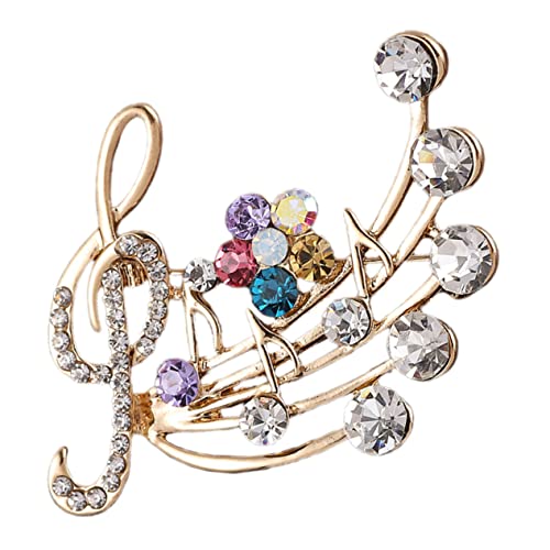 Healvian Musiknote Brosche Kristallen Funkelnde Anstecknadel für Frauen Glitzernde Kleidung Accessoire für Jacken Mäntel Taschen Hochwertige Details für Besondere Anlässe von Healvian