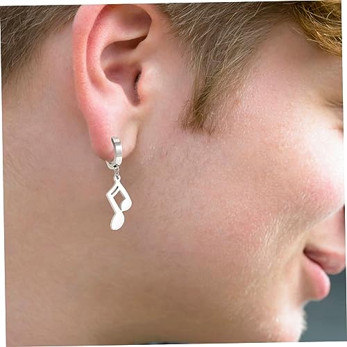 Healvian Musiksymbol Ohrhänger für Herren Dangle Ohrringe Langlebiger Legierung Handpoliert Stylischer Hip Hop Schmuck für Streetwear und Festivals von Healvian