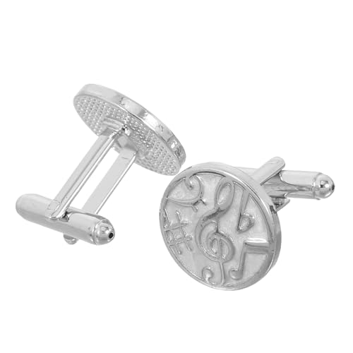 Healvian Musikthema Manschettenknöpfe Zubehör für Musiknoten Manschettenknöpfe mit Musiknoten Schmuck Französisches Hemd Manschettenknacken Legierung Silber Healvian Musikthema Manschettenknöpfe Zubehör für Musiknoten Manschettenknöpfe mit Musiknoten Schmuck Französisches Hemd Manschettenknacken Legierung Silber von Healvian