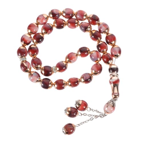 Healvian Muslimische Gebetskette aus Natürlichen Achatperlen Teilig Handgefertigt Vielseitig als Armband oder Halskette für Gebet Meditation und Tägliche Dekoration Zufällige Farbe von Healvian