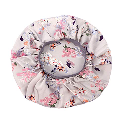 Healvian Schlafhaube Aus Satinimitat Für Frauen Mit Lockigem Haar Stretch-satin Für Komfort Blumenmuster Für Alltag Und Nacht Atmungsaktiv Und Verstellbar von Healvian