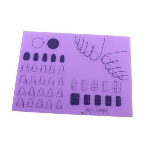 Healvian Stempelplatte Aus Silikon Französischer Maniküre-stempel Nagelkunst-übungsmatte Nagelkunst-übungsblock Nail Stempelmatte Nagelkunstmatte Aus Silikon Handbuch Druckblock Violett von Healvian