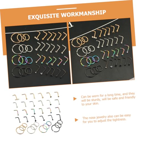 Healvian Nasenringe aus Edelstahl Teiliges Nasenpiercing Schmuck für Damen Verstellbare Nasenringe und Nasenstecker Schmerzfreie Nasen Modischer Nasenschmuck für Frauen von Healvian
