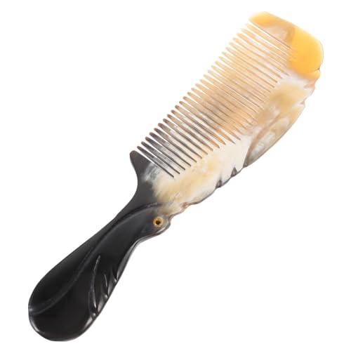 Healvian Natürlicher Hornkamm Für Haarmassage Bequemer Massagekamm Mit Glattem Griff Für Dickes Und Lockiges Haar Zur Reduzierung Von Frizz Und Haarbruch Ca Lang Mit Skulptur von Healvian