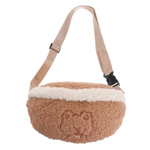 Healvian Niedliche Bauchtasche Damen mit Bärenmuster Flauschige Gürteltasche aus Weichem Material Praktische Hüfttasche für Alltag Shopping und Geschenk für Frauen von Healvian
