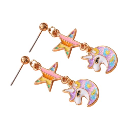 Healvian Niedliche Einhorn Ohrstecker Damen Schmuck Süße Ohrschmuck für Mädchen Vielseitig Tragbar Robust und Langlebig Elegant für Party Hochzeit Abschlussfeier von Healvian